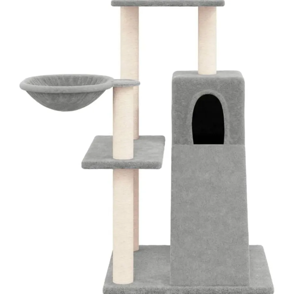 vidaXL Rascador para gatos con postes de sisal 82 cm Gris claro