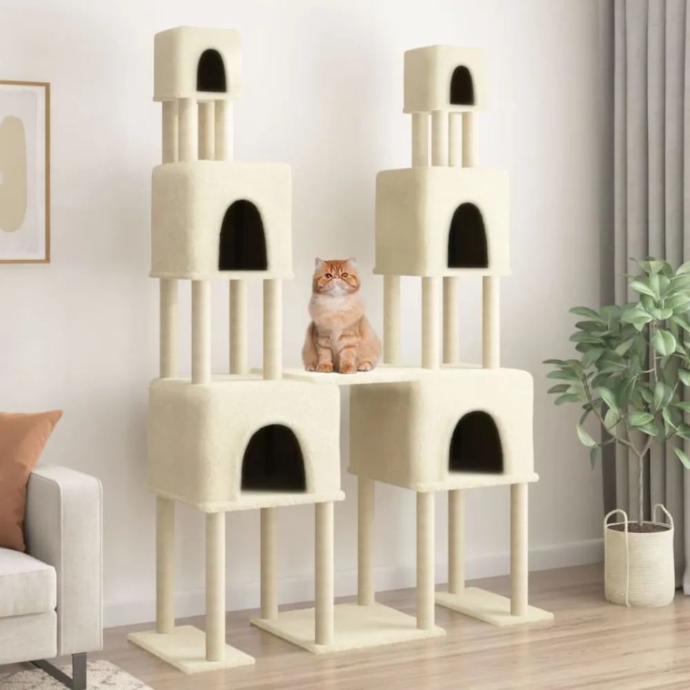 vidaXL Productos Para Mascotas-Rascador para gatos con postes de sisal color 199 cm