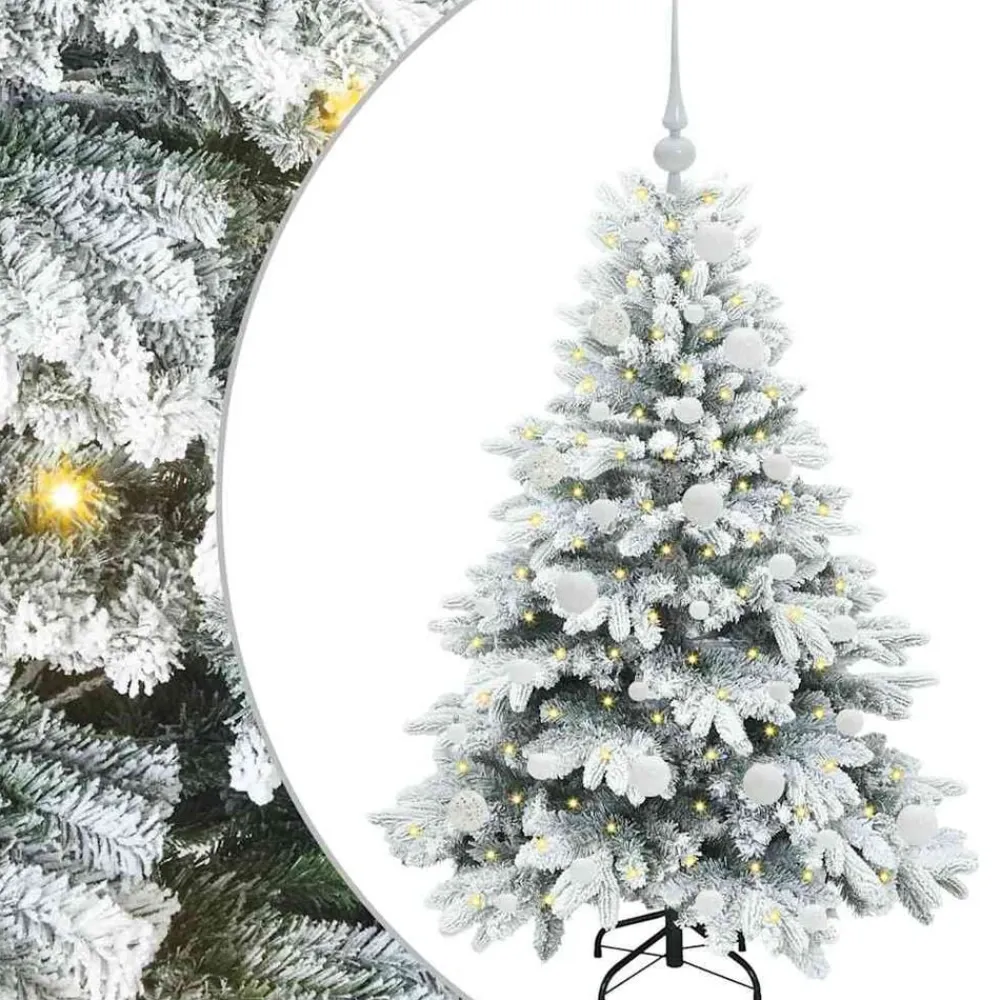 vidaXL Árbol de Navidad artificial con 150 LED 120 cm PE y PVC White Outlet