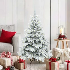 vidaXL Árbol de Navidad artificial con 150 LED 120 cm PE y PVC White Outlet