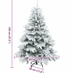 vidaXL Árbol de Navidad artificial con 150 LED 120 cm PE y PVC White Outlet