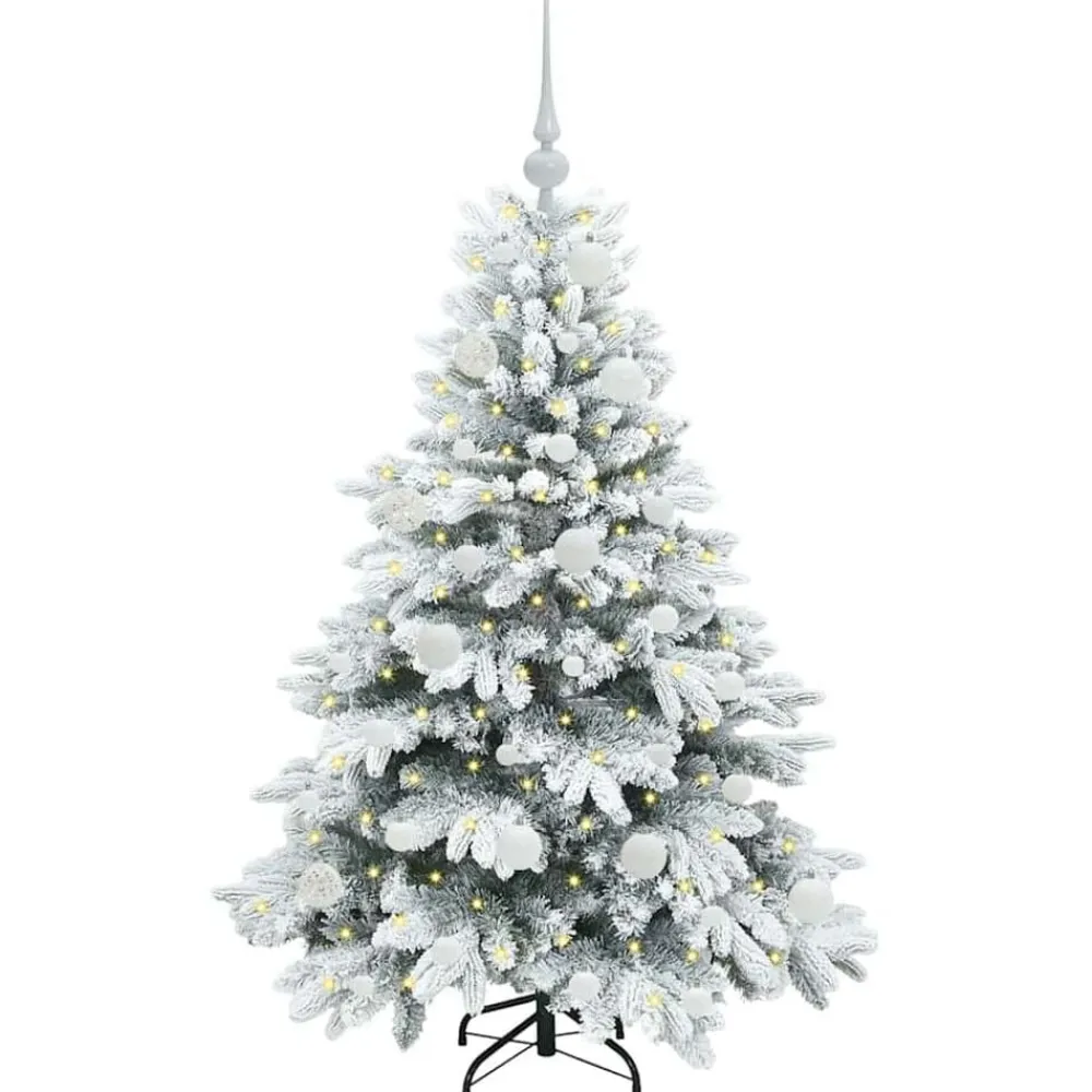 vidaXL Árbol de Navidad artificial con 150 LED 120 cm PE y PVC White Outlet
