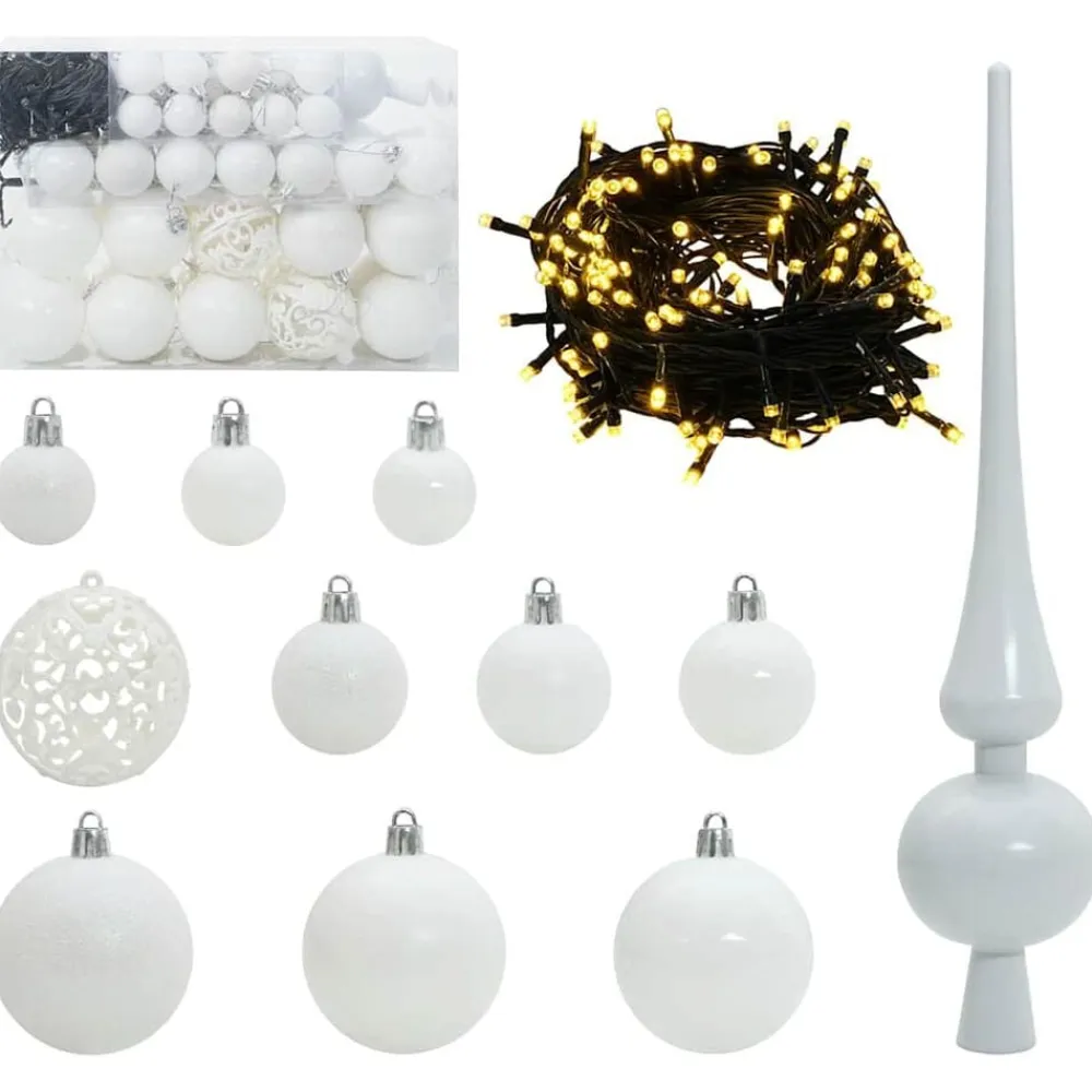 vidaXL Árbol de Navidad artificial con 150 LED 120 cm PE y PVC White Outlet