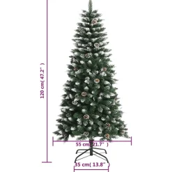 vidaXL Árbol de Navidad artificial con soporte PVC verde 120 cm Clearance
