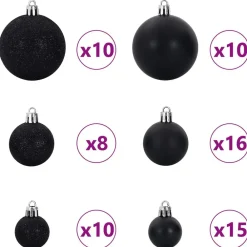 vidaXL Árbol de Navidad artificial con ramas articuladas 180 cm Negro Best