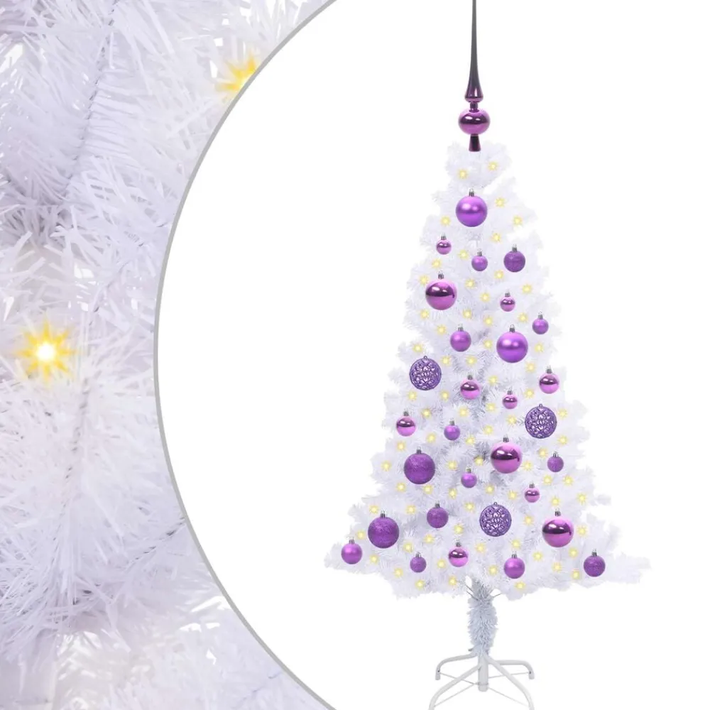 vidaXL Decoración-Árbol de Navidad artificial con 150 LED 120 cm PVC y Acero