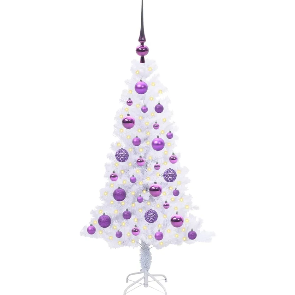 vidaXL Decoración-Árbol de Navidad artificial con 150 LED 120 cm PVC y Acero