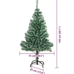 vidaXL Árbol de Navidad Artificial Nevado con Luz LED Verde y 150 cm Best