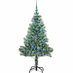 vidaXL Árbol de Navidad Artificial Nevado con Luz LED Verde y 150 cm Best