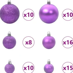 vidaXL Árbol de Navidad artificial con 300 LED 180 cm PVC y Acero Lila Hot