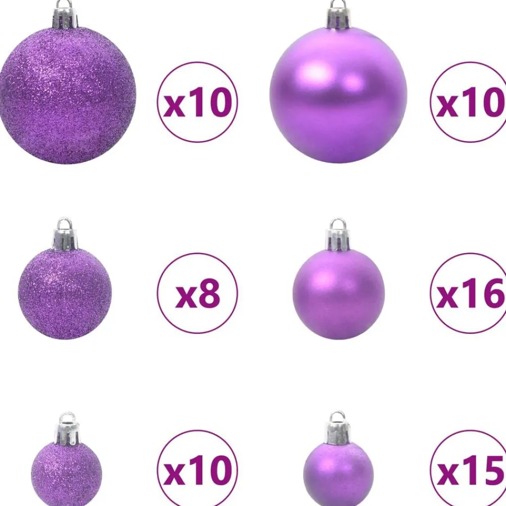 vidaXL Árbol de Navidad artificial con 300 LED 180 cm PVC y Acero Lila Hot