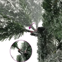 vidaXL Árbol de Navidad artificial con bisagras y nieve flocada 120 cm