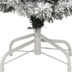 vidaXL Árbol de Navidad artificial con bisagras y nieve flocada 120 cm
