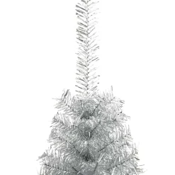 vidaXL Árbol de Navidad Artificial Preiluminado 210 cm PET Plateado Outlet