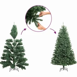 vidaXL Árbol de Navidad artificial Verde 120 cm PVC, Plástico y Acero Best
