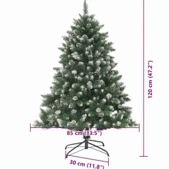 vidaXL Árbol de Navidad artificial Verde 120 cm PVC, Plástico y Acero Best