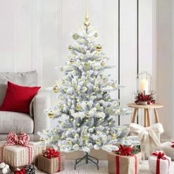 vidaXL Árbol de Navidad artificial con ramas articuladas 150 cm White Outlet