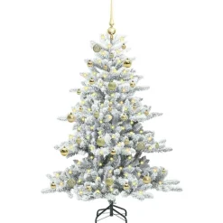 vidaXL Árbol de Navidad artificial con ramas articuladas 150 cm White Outlet