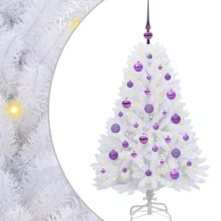 vidaXL Árbol de Navidad artificial con ramas articuladas 120 cm Lila