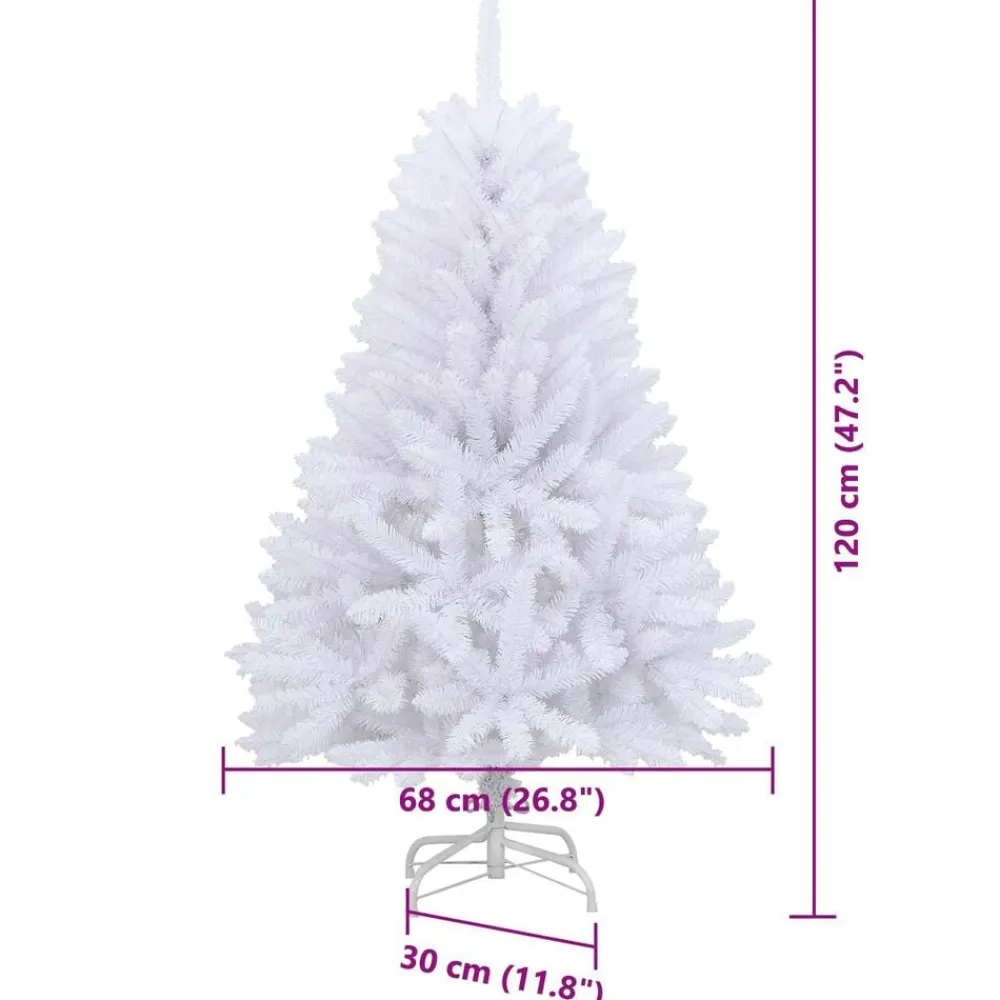 vidaXL Árbol de Navidad artificial con ramas articuladas 120 cm Lila