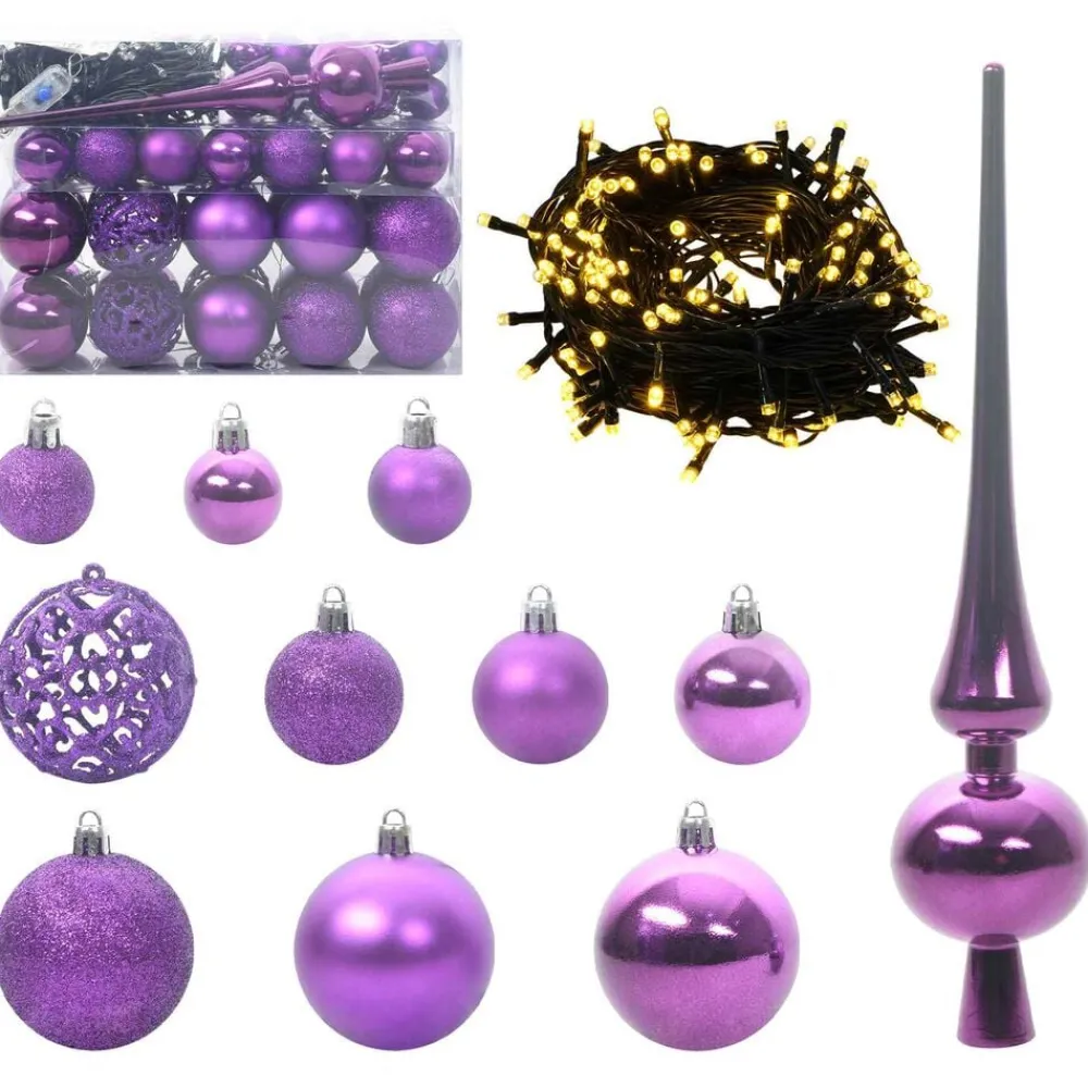 vidaXL Árbol de Navidad artificial con ramas articuladas 120 cm Lila