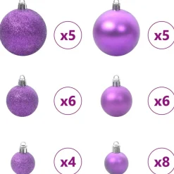 vidaXL Árbol de Navidad artificial con ramas articuladas 120 cm Lila