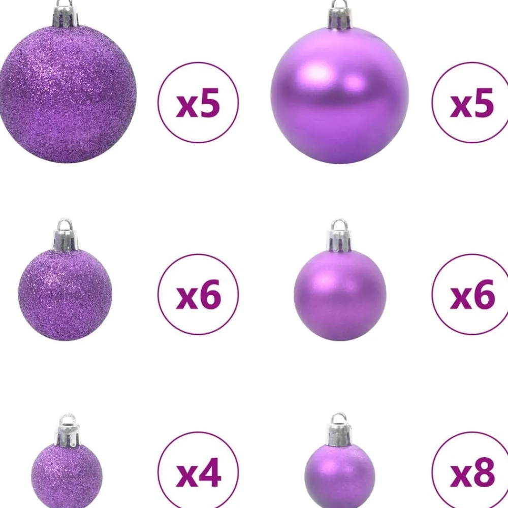 vidaXL Árbol de Navidad artificial con ramas articuladas 120 cm Lila