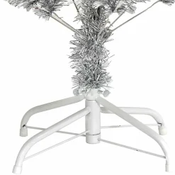 vidaXL Árbol de Navidad con 150 LED con soporte 120 cm PET Plateado Best