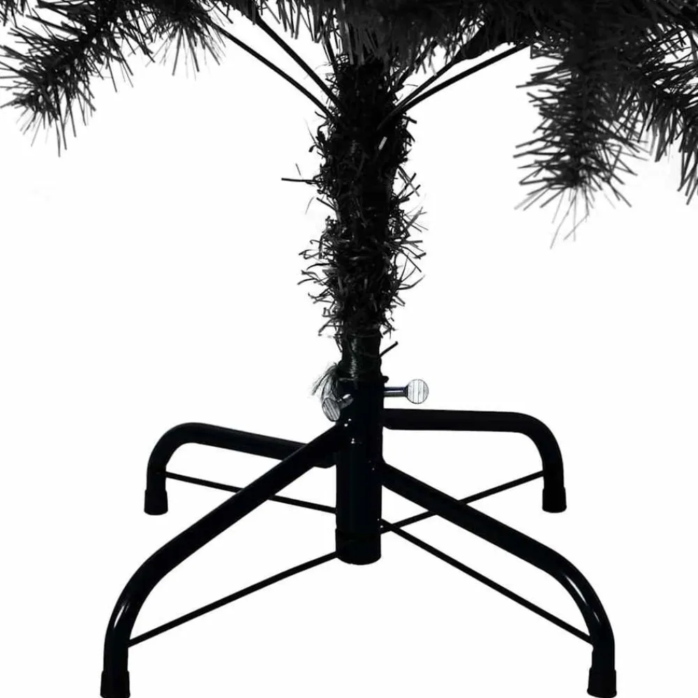 vidaXL Árbol de Navidad con 150 LED con soporte 120 cm PVC Negro Best