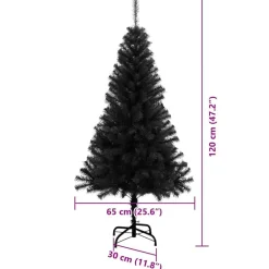vidaXL Árbol de Navidad con 150 LED con soporte 120 cm PVC Negro Best