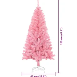 vidaXL Árbol de Navidad con 150 LED con soporte 120 cm PVC Rosa Online