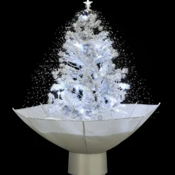 vidaXL Árbol de Navidad con nieve con base en paraguas 75 cm Blanco Sale