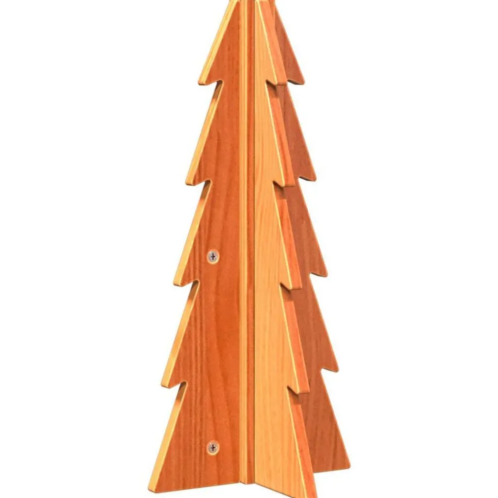 vidaXL Decoración-Árbol de Navidad de adorno madera maciza pino marrón cera 49 cm