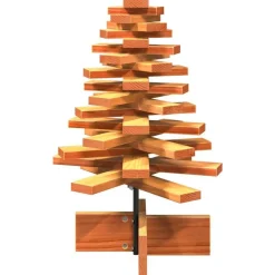 vidaXL Decoración-Árbol de Navidad de adorno madera maciza pino marrón cera 60 cm