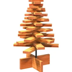 vidaXL Decoración-Árbol de Navidad de adorno madera maciza pino marrón cera 60 cm