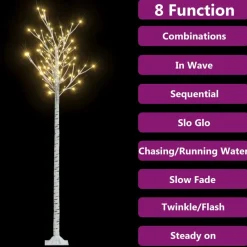 vidaXL Árbol de Navidad LED blanco cálido sauce interior exterior 2,2m Blanco c&aacute;lido Outlet