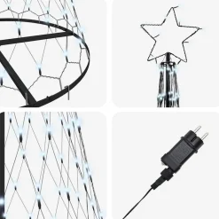 vidaXL Árbol de Navidad LED con 295 LED con soporte Frío 250 cm Metal fr&iacute;o Outlet