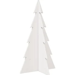 vidaXL Árbol Navidad de adorno madera maciza pino 80 cm Blanco