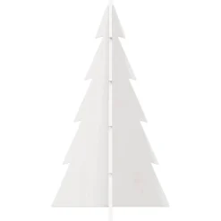 vidaXL Árbol Navidad de adorno madera maciza pino 80 cm Blanco