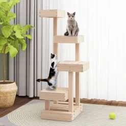 vidaXL Productos Para Mascotas-Árbol para gatos madera maciza de pino 45,5x49x103 cm