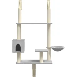 vidaXL Árbol rascador para gatos de pared 153 cm Gris claro Best