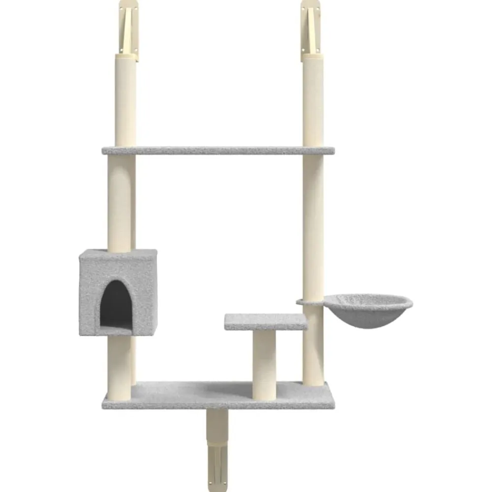 vidaXL Árbol rascador para gatos de pared 153 cm Gris claro Best