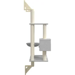 vidaXL Árbol rascador para gatos de pared 153 cm Gris claro Best