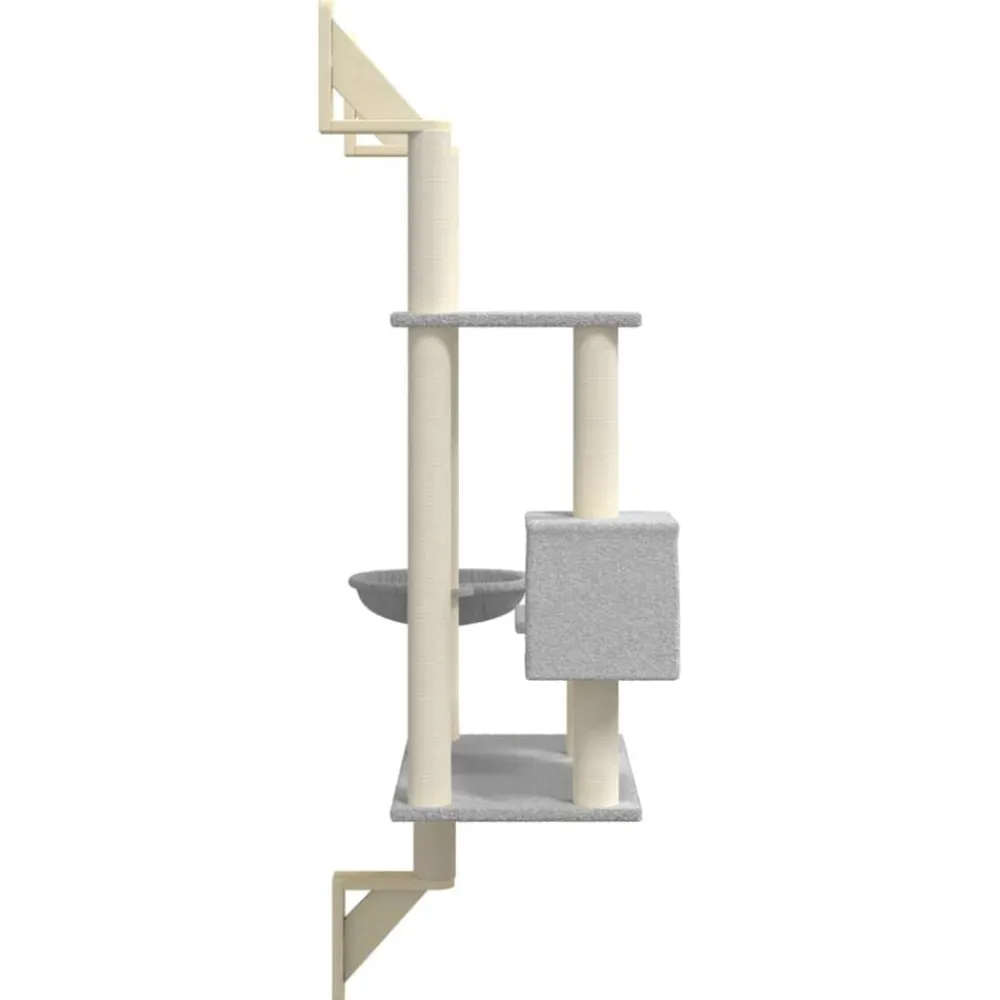 vidaXL Árbol rascador para gatos de pared 153 cm Gris claro Best