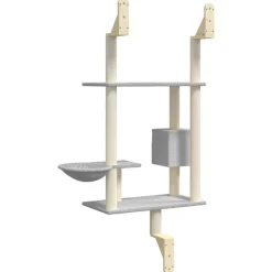 vidaXL Árbol rascador para gatos de pared 153 cm Gris claro Best