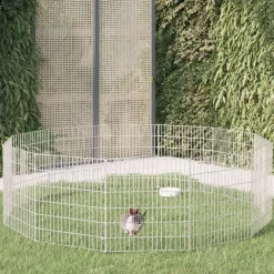vidaXL Productos Para Mascotas-Recinto animales corral 12 paneles hierro galvanizado 54x60 cm