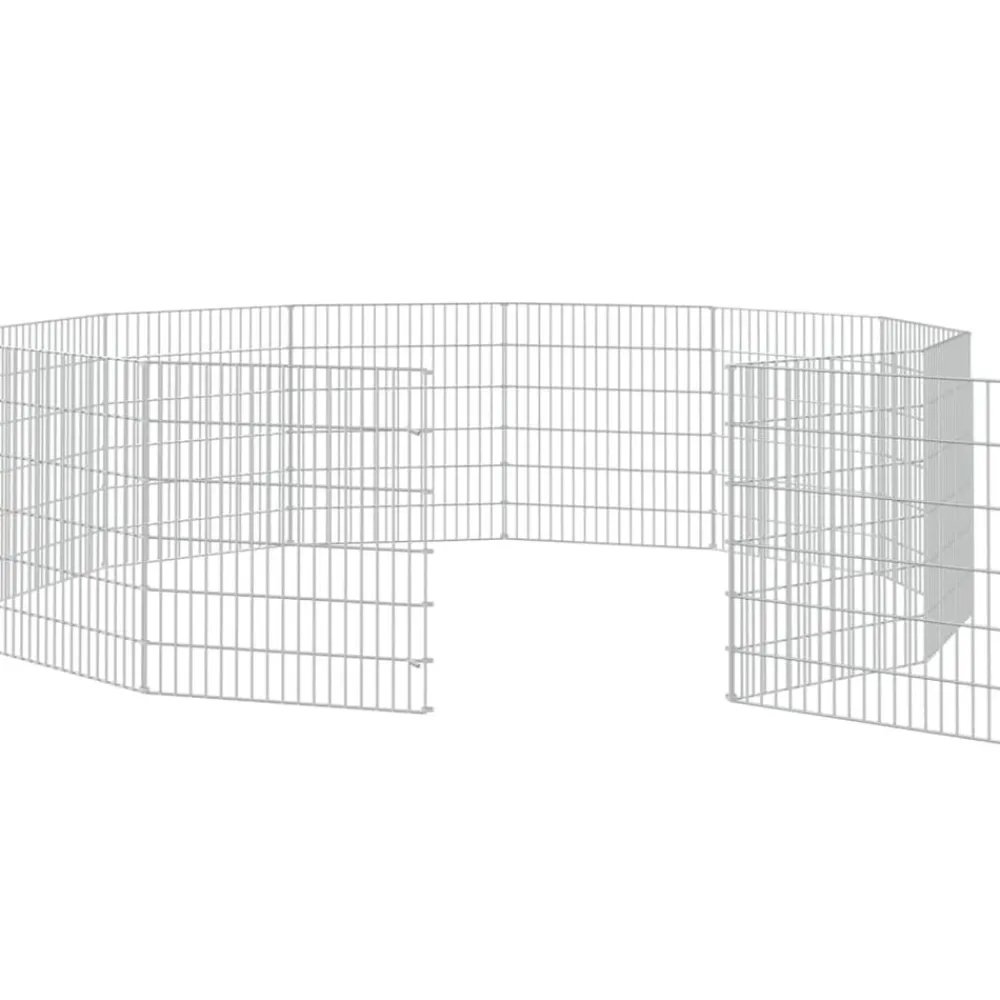 vidaXL Productos Para Mascotas-Recinto animales corral 12 paneles hierro galvanizado 54x60 cm