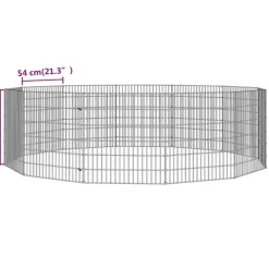 vidaXL Productos Para Mascotas-Recinto animales corral 12 paneles hierro galvanizado 54x60 cm