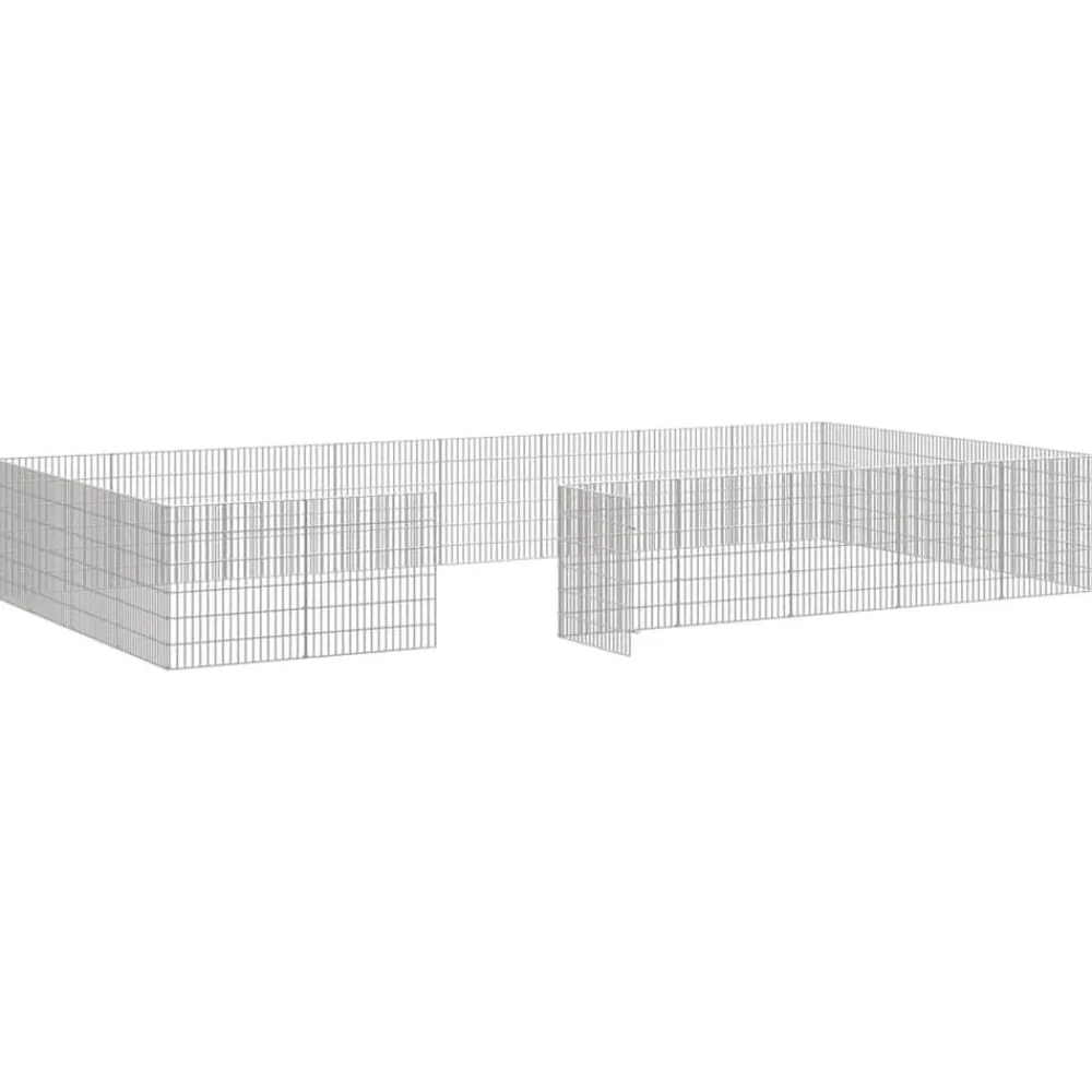 vidaXL Productos Para Mascotas-Recinto corral animales 24 paneles hierro galvanizado 54x60 cm