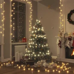 vidaXL Red de luces de árbol de Navidad con 150 LEDs 150 cm Blanco c&aacute;lido Online
